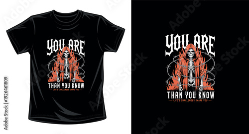 Skull graphic vector art t-shirt design print template	