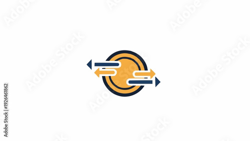 Arrows in a circular motion graphic.