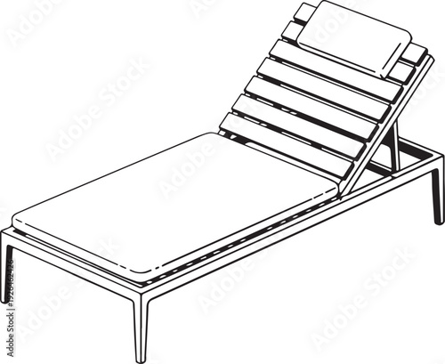 Chaise Lounge Outline Drawing whisk illustration
