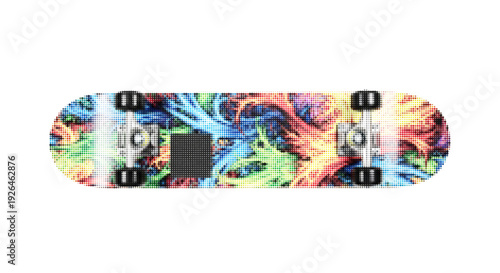 Skateboard with Halftone Texture Effect