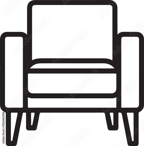 Outline illustration of a modern armchair furniture seat