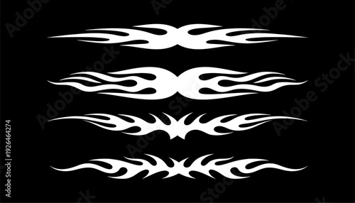 Abstract gothic tribal flame sigil vector set pack artwork with cyber aesthetic, liquid mercury metallic inspiration, tattoo-style elements, and futuristic illustration design