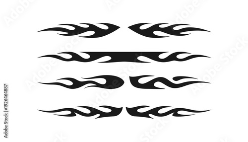 Abstract gothic tribal flame sigil vector set pack artwork with cyber aesthetic, liquid mercury metallic inspiration, tattoo-style elements, and futuristic illustration design