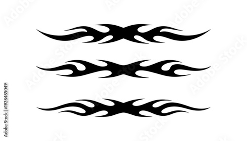 Foto Abstract gothic tribal flame sigil vector set pack artwork with cyber aesthetic,