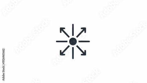 Black Arrows Pointing Outward Icon.