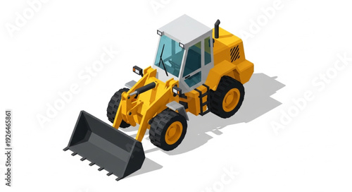 Yellow Front End Loader Machine.