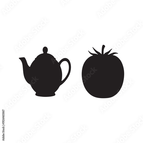 Teapot and teacup with hot tea isolated on white background in a traditional ceramic style
