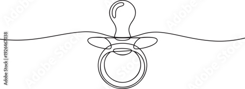 One line continuous of baby pacifier. Minimalist style vector. one line Icon drawing