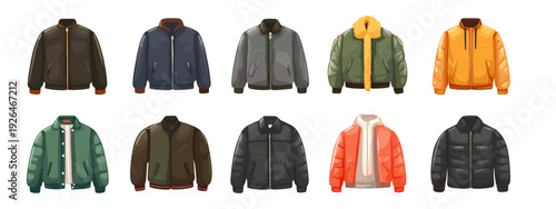set of mens outdors jackets clothes