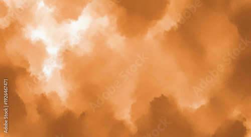 Seamless warm orange cloudscape with soft glowing mist and abstract atmospheric texture