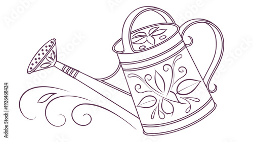 Vintage ornate watering can with floral design for gardening and home decor