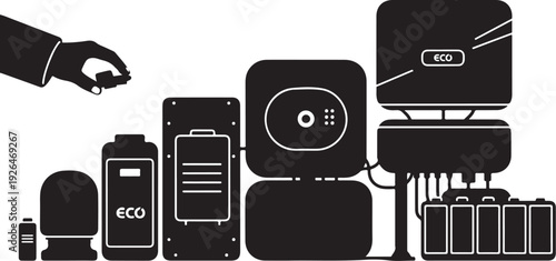 Eco friendly technology and sustainable energy solutions illustration concept