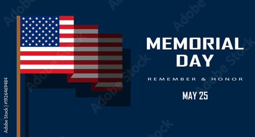 Memorial Day patriotic image background -  - vector illustration - America Honoring All Who Served