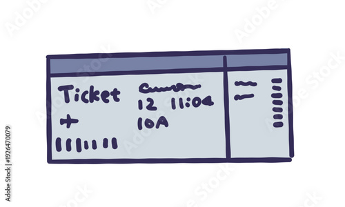 航空券のシンプルな手書き風のイラスト
