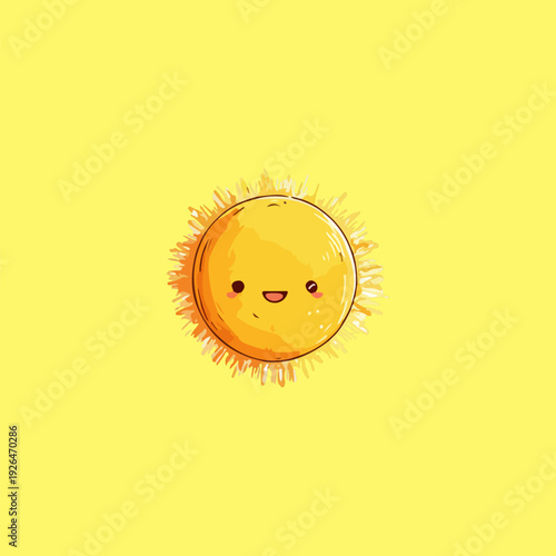 Smiling sun with rosy cheeks and warm expression