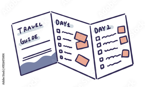 旅のしおりのシンプルな手書き風のイラスト