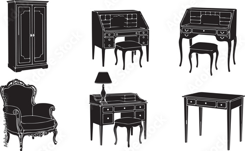 Black and white furniture desk chair