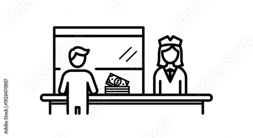 Bank Teller Counting Money.