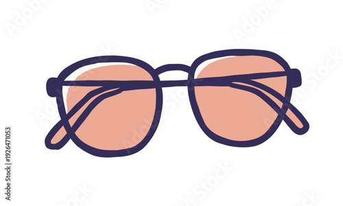サングラスのシンプルな手書き風のイラスト