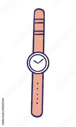 腕時計のシンプルな手書き風のイラスト
