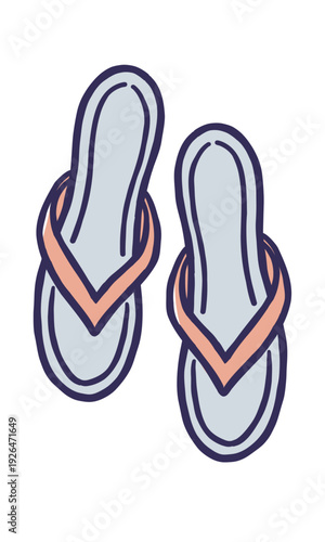 サンダルのシンプルな手書き風のイラスト