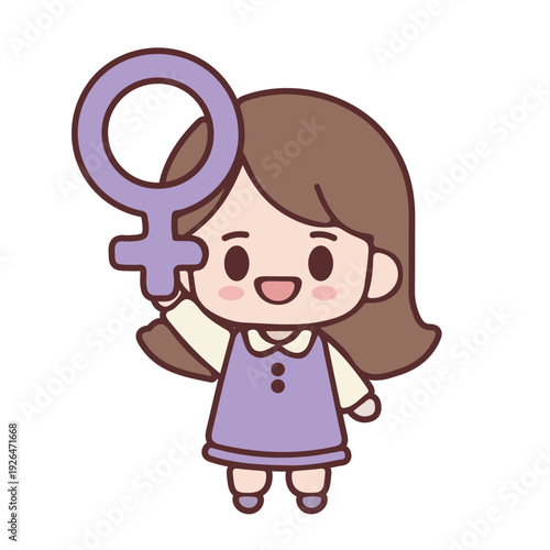 Woman Holding Female Symbol Illustration