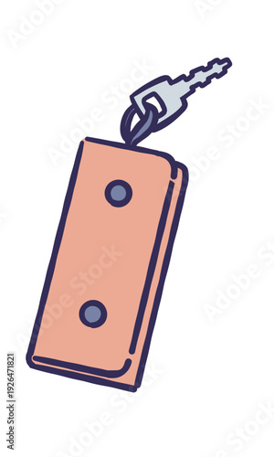 キーケースと鍵のシンプルな手書き風のイラスト