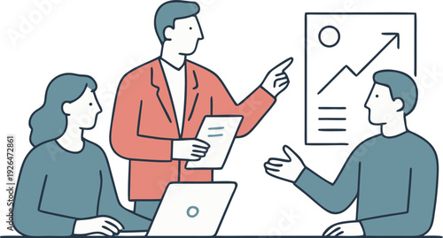 Flat style different bussiness meeting