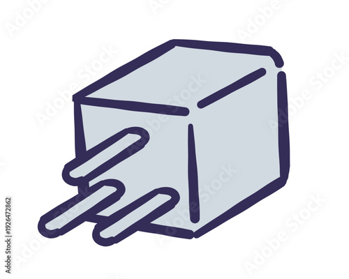 変換プラグのシンプルな手書き風のイラスト