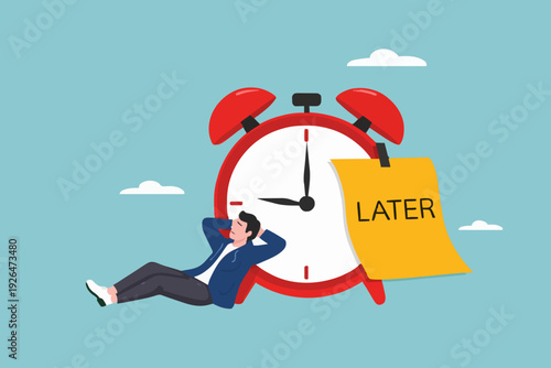 Man Relaxing With Clock