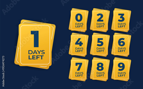 Countdown Timer Days Left Banners for Events, Sales and Launches vector illustration