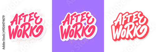 After Work Hand Handwritten Lettering Sticker Collection