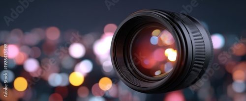 The lens captured vivid city lights evoking a sense of wonder and warmth.