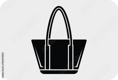 Simple black handbag icon
