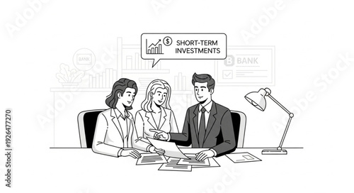 Business Meeting Cartoon Illustration Office.