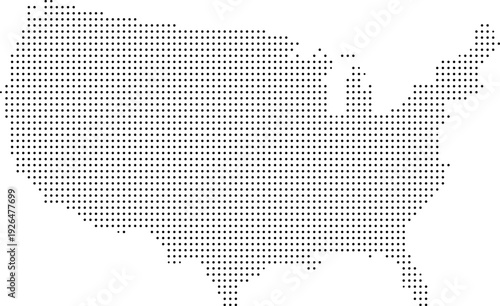 United States of America Dotted Map Vector with Pixel Dot Modern Design Isolated on Transparent Background