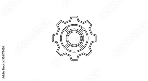 Minimalist outline icon representing technical support settings or maintenance workflow, suitable for digital platforms.