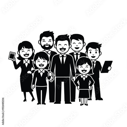 business team group people office workers colleagues vector.