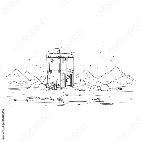 Conceptual Digital Art of Pure Blackness as Infinite Negative Space, a Minimalist Architectural Void