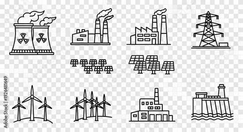 Energy production sources and infrastructure, renewable and non-renewable energy.