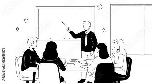 Business Meeting with Presentation Pointer.