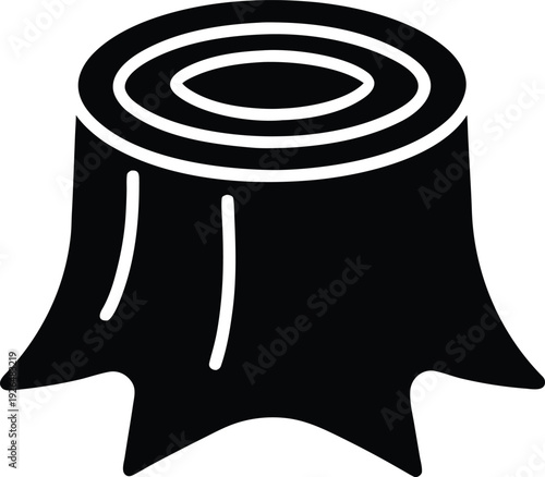 Simple Black Tree Stump Icon