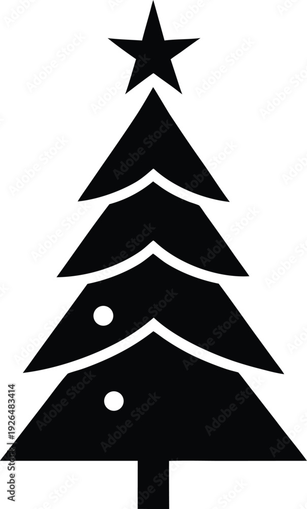 Obraz premium Festive Christmas Tree Icon With Star Ornament