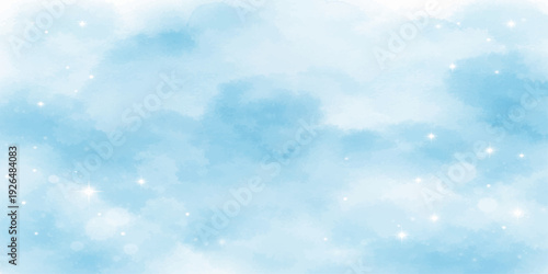 Celestial Serenity: A dreamy watercolor painting of a serene blue sky, evokes feelings of tranquility and endless possibility. This image is perfect for bringing a sense of calm to any project.