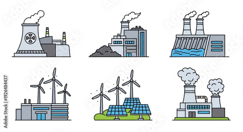 Diverse energy production methods illustrated in a comprehensive graphic.