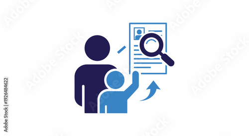 Resume Review Mentorship Icon for Career Development and Job Search vector icon