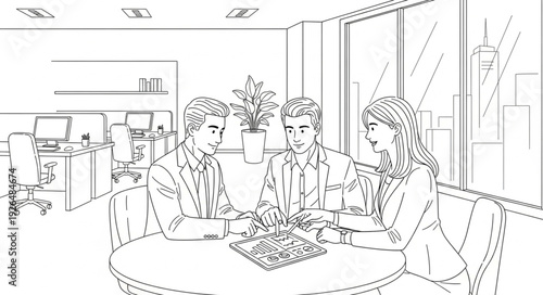 Business People Meeting Around Table.