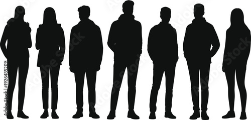 Vector Silhouette Set of Men and Women Sitting in Various Poses Including Relaxing Thinking and Waiting Isolated on White Background for Graphic Design Projects