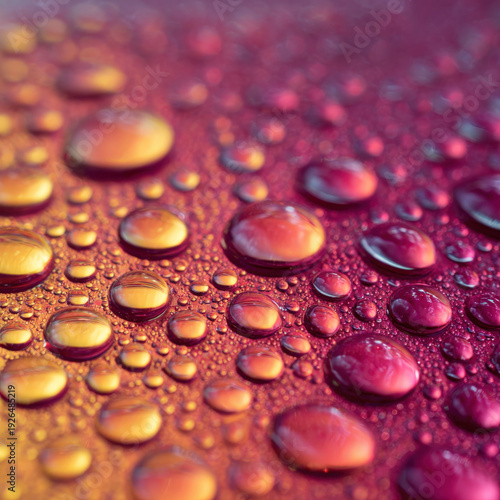 Wallpaper Mural A close up of a surface with many small drops of water scattered across it. The drops are of various sizes and are arranged in a way that creates a sense of movement and fluidity Torontodigital.ca