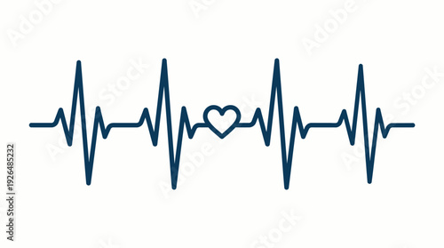 Electrocardiogram ECG Vector Icon – Heartbeat Waveform, Cardiology Medical Symbol, Hospital Monitoring Graphic, Healthcare Diagnosis Tool, Heart Rhythm Illustration, Emergency Medicine Vector Design